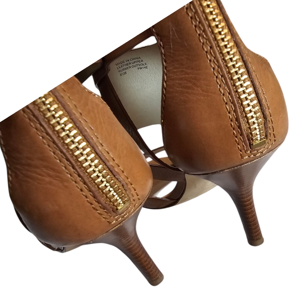 MICHAEL KORS Women's Brown Leather  Strappy Heeled Sandals - US Size 8.5 M - EUC - Picture 8 of 15